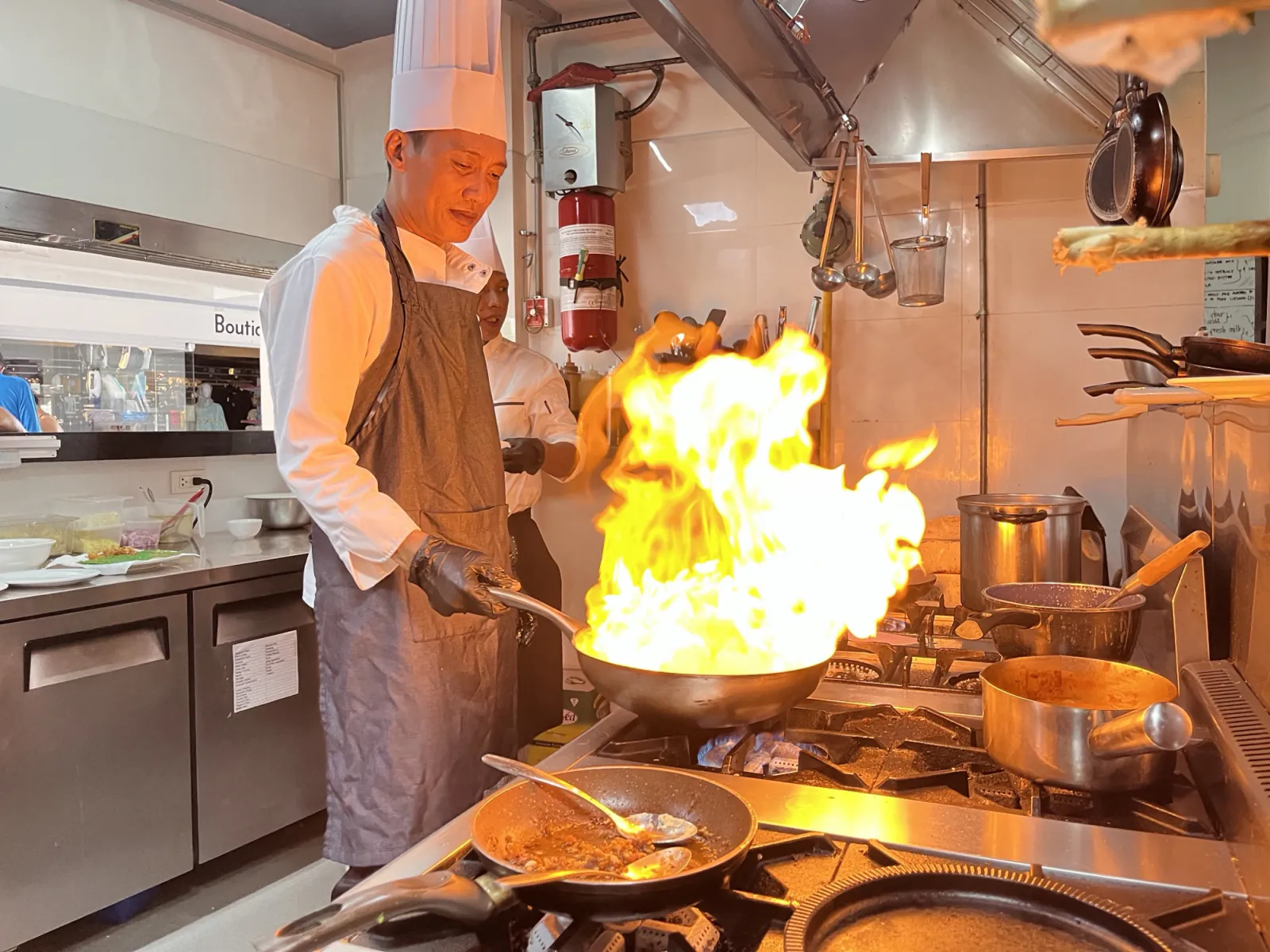 Chef Harold cooking at Lalaguna Villas restaurant
