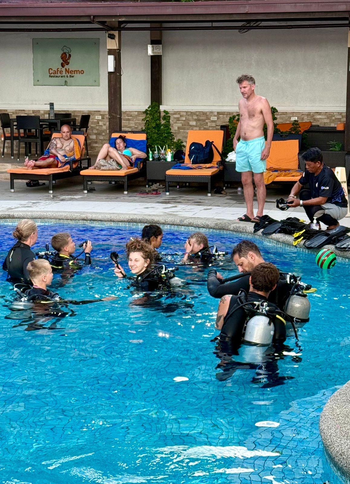Pool training session at Lalaguna Villas Puerto Galera