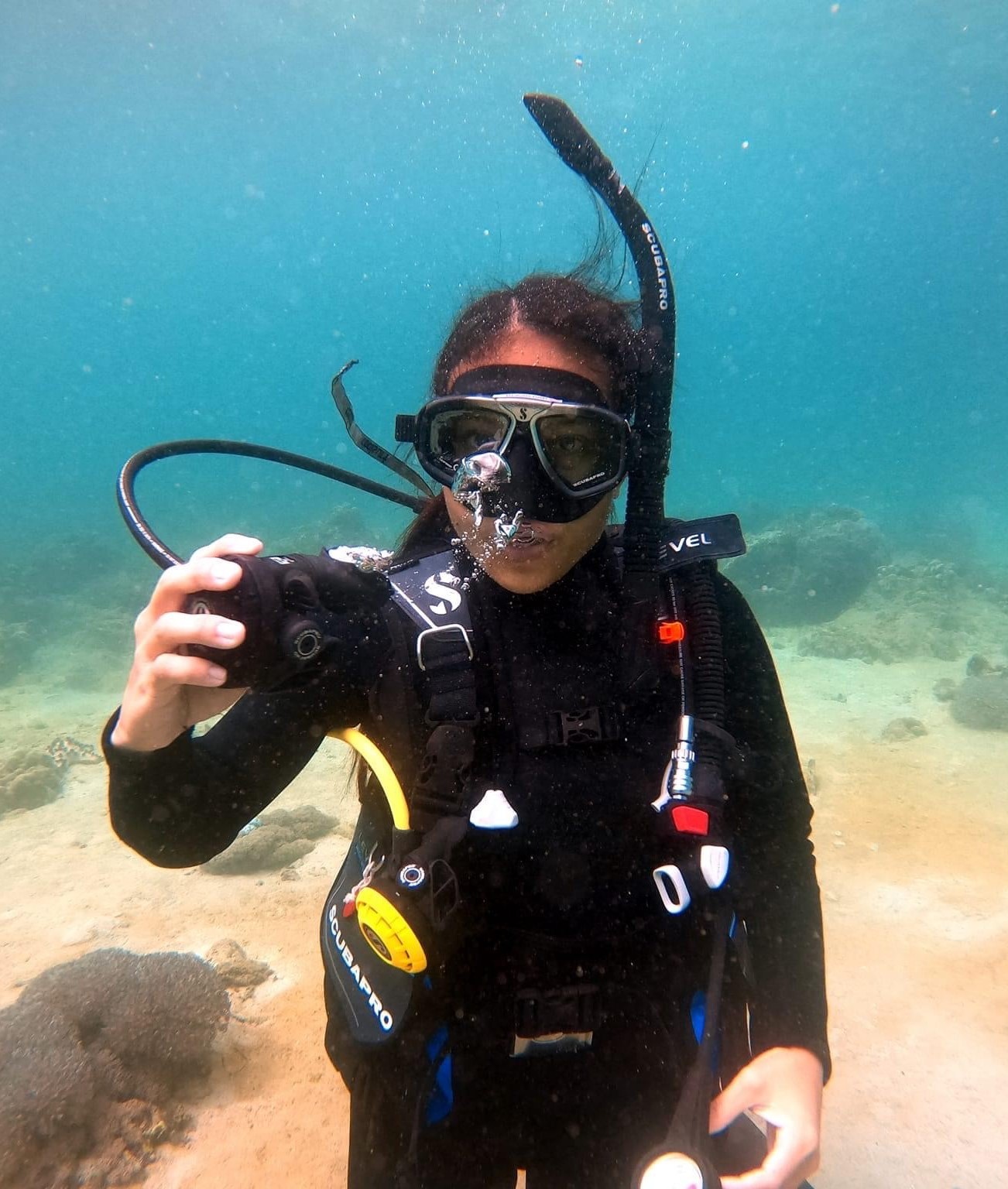 Jenny Rodriguez on one of the open water dives of her PADI Open Water course