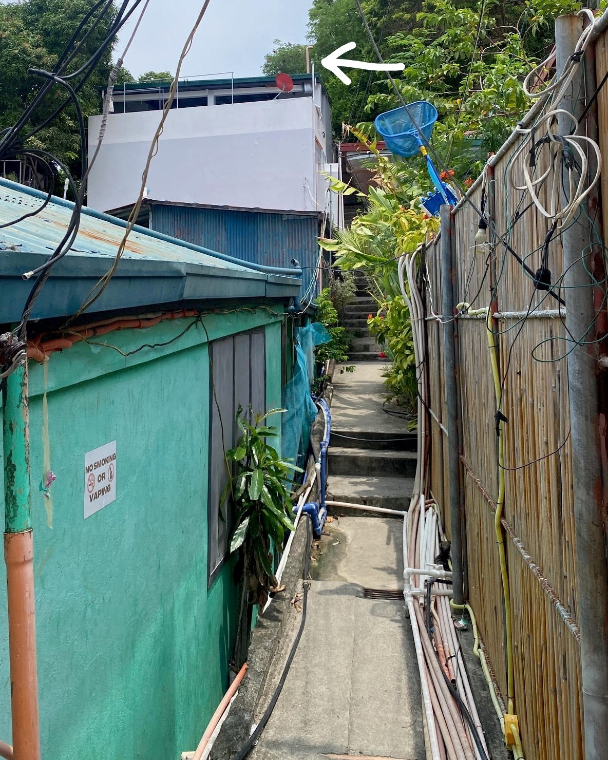 The air in our tanks is brought in through an intake pipe above the rooftops in the clear tropical air