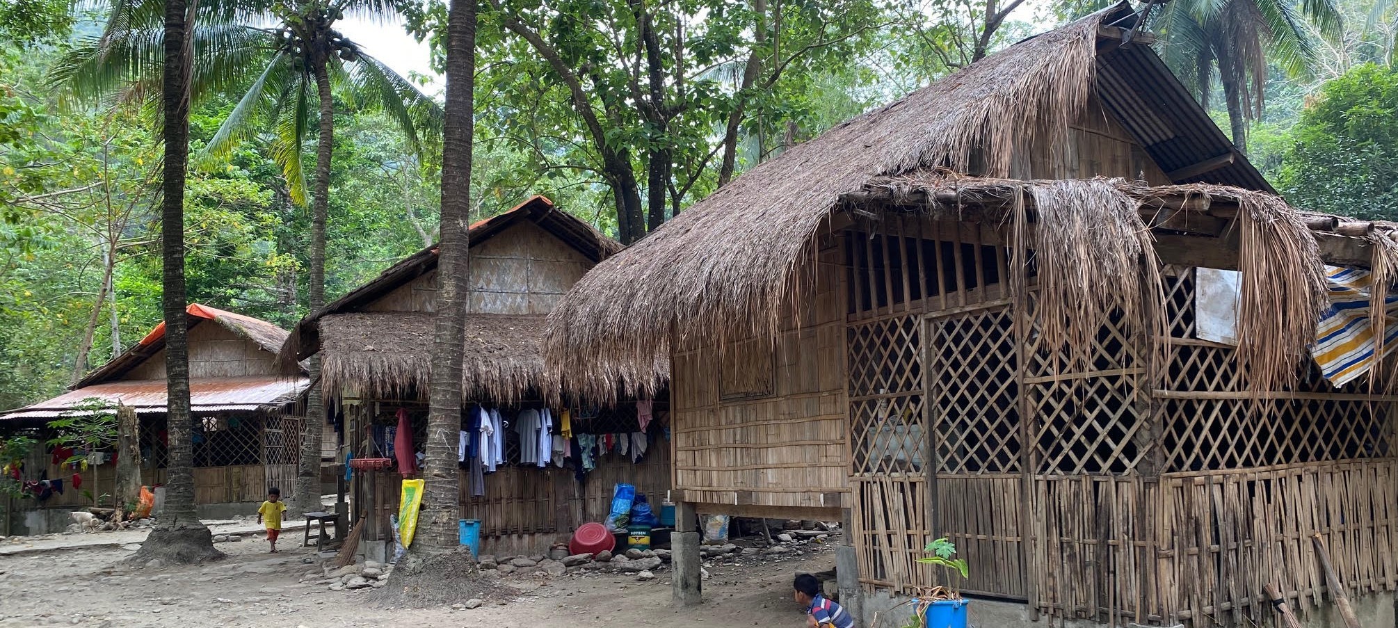 A traditional Mangyan house built from  bamboo and wood