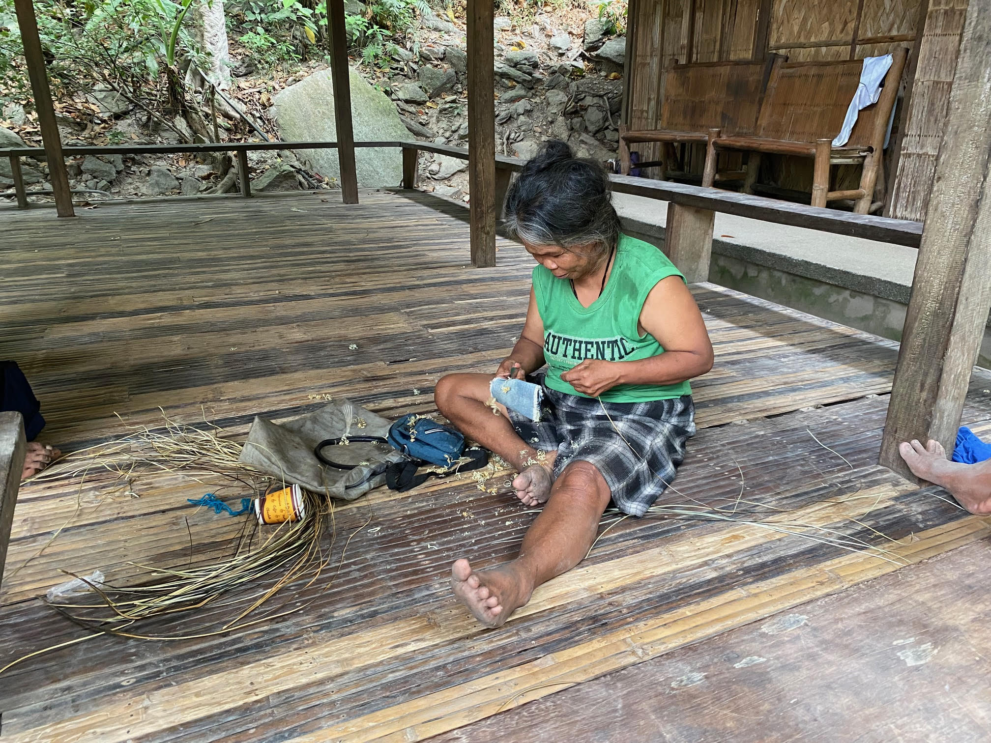 Traditional nito vine weaving