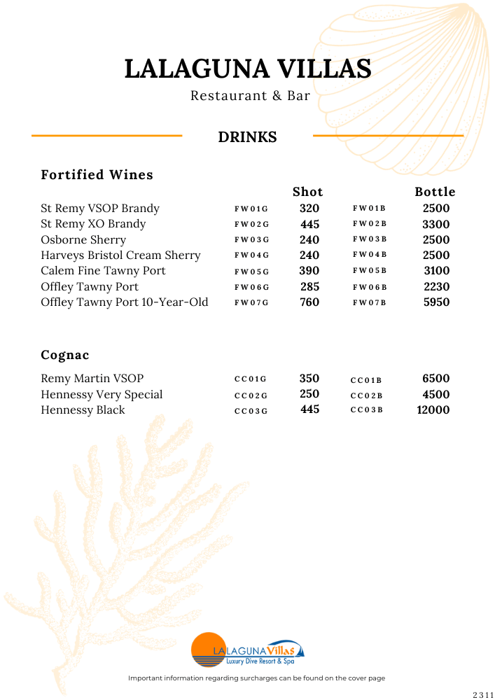 Lalaguna Villas Menu - Puerto Galera's Best Cuisine