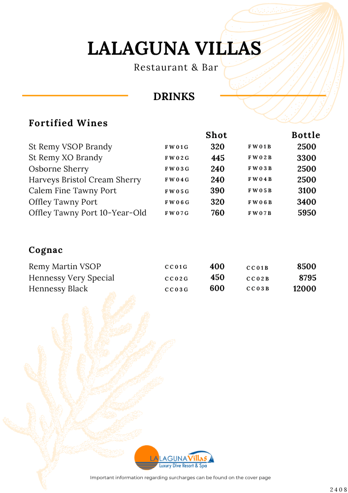 Lalaguna Villas Menu - Puerto Galera's Best Cuisine