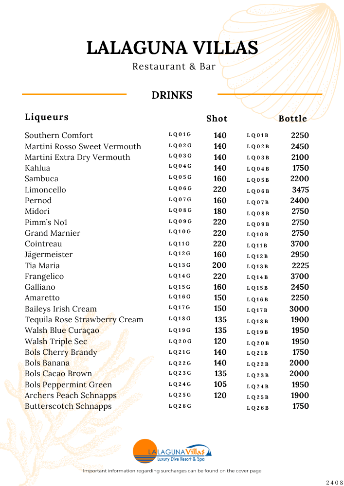 Lalaguna Villas Menu - Puerto Galera's Best Cuisine