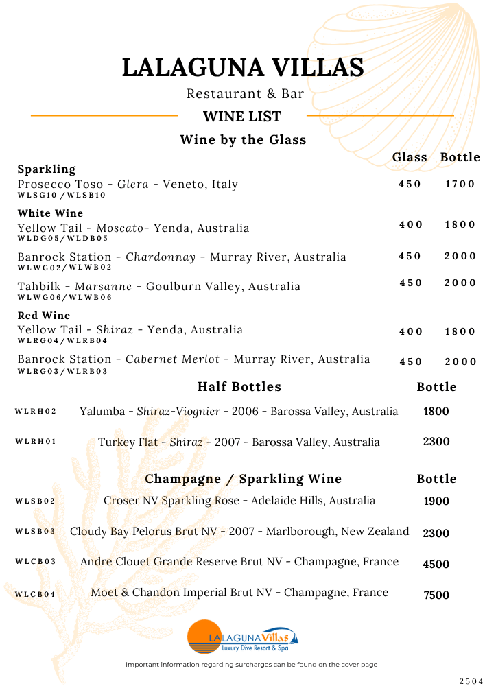 Lalaguna Villas Menu - Puerto Galera's Best Cuisine