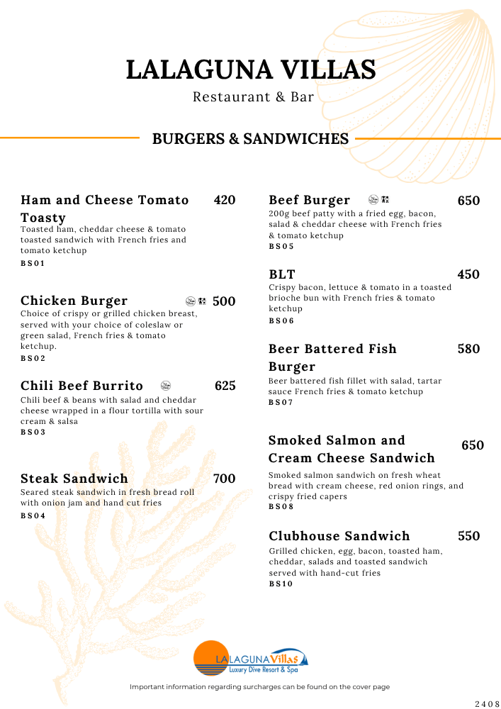 Lalaguna Villas Menu - Puerto Galera's Best Cuisine